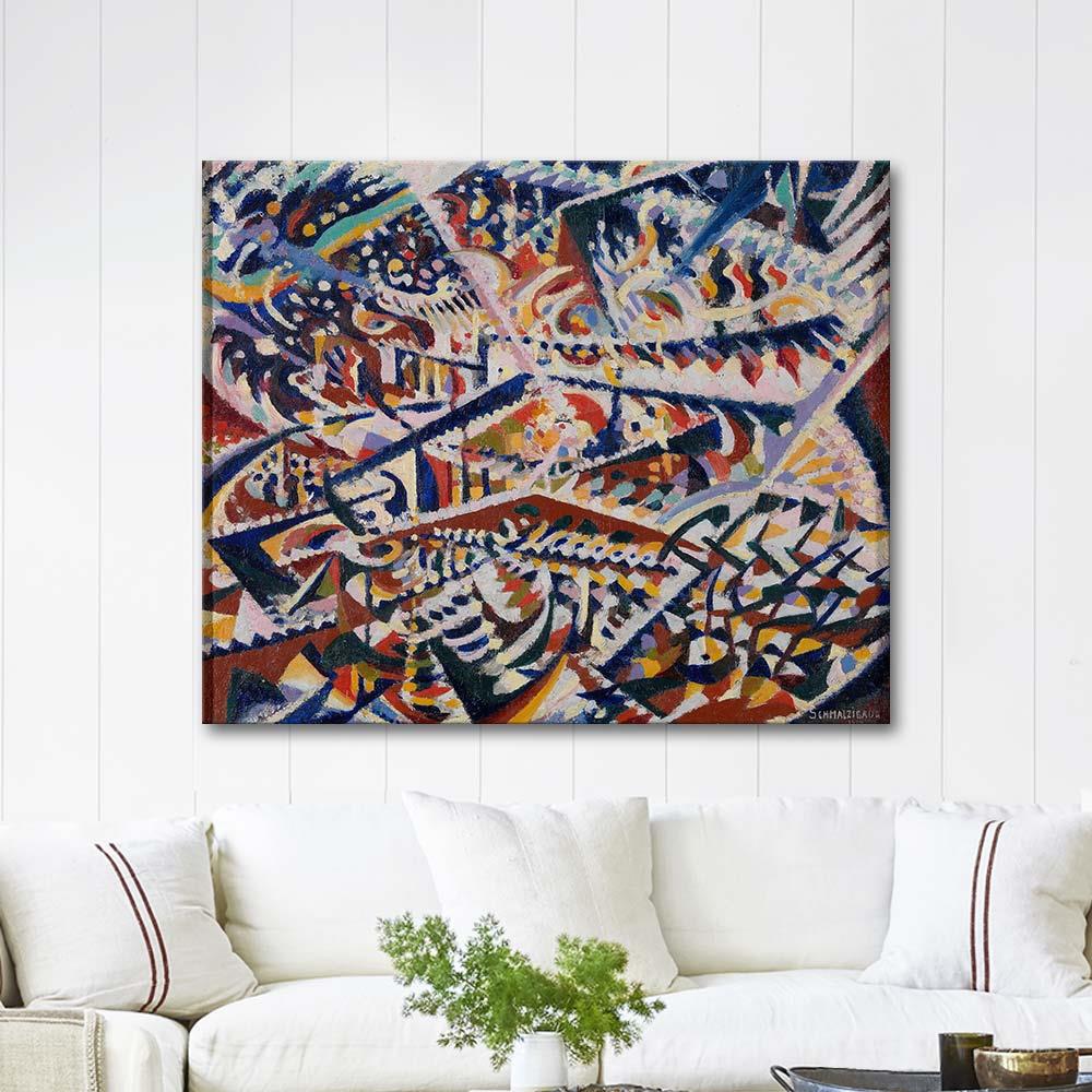 Jules Schmalzigaug Işık + Aynalar ve Kalabalık Kanvas Tablo