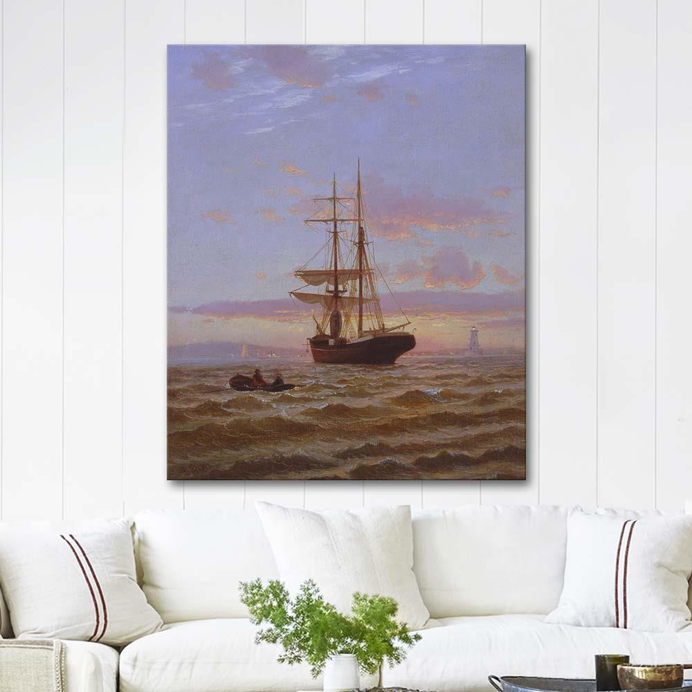 Lighthouse New York by Francis Augustus Silva as Art Print