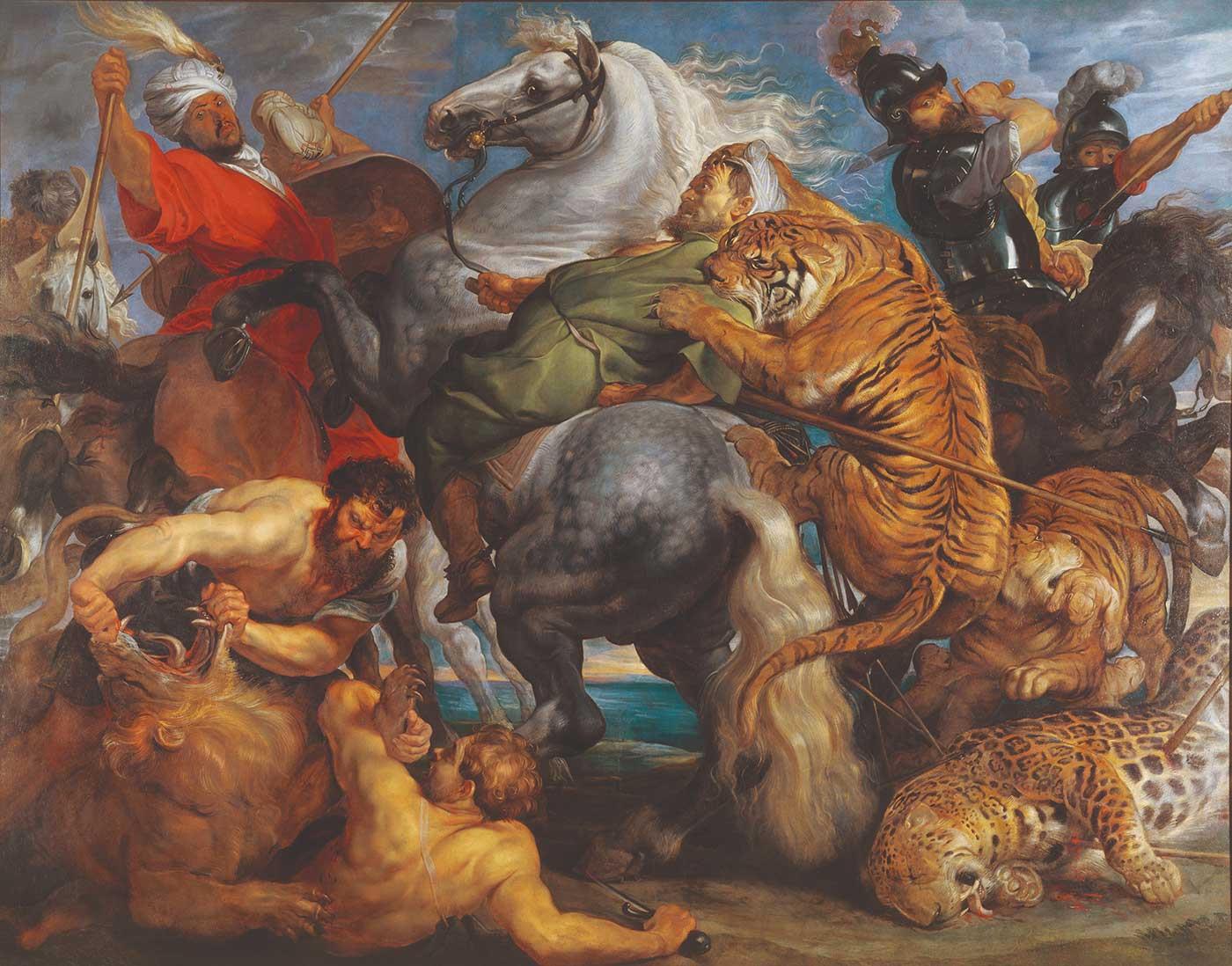 Peter Paul Rubens Aslan Kaplan ve Leopar Avı Kanvas Tablo