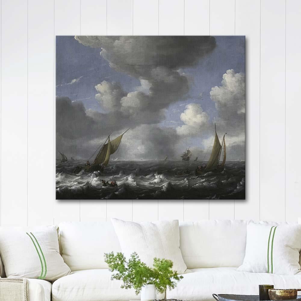 Ludolf Backhuysen Seascape and Fishing Boats Art Print
