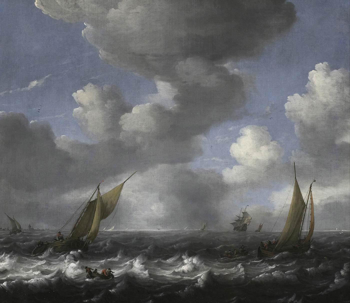 Ludolf Backhuysen Seascape and Fishing Boats Art Print
