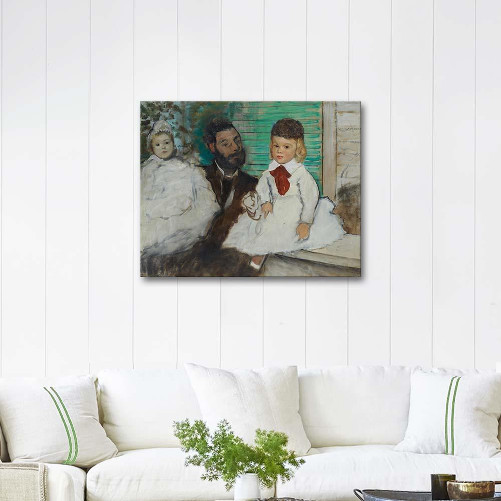 Edgar Degas Ludovic Lepic ve Kızları Kanvas Tablo