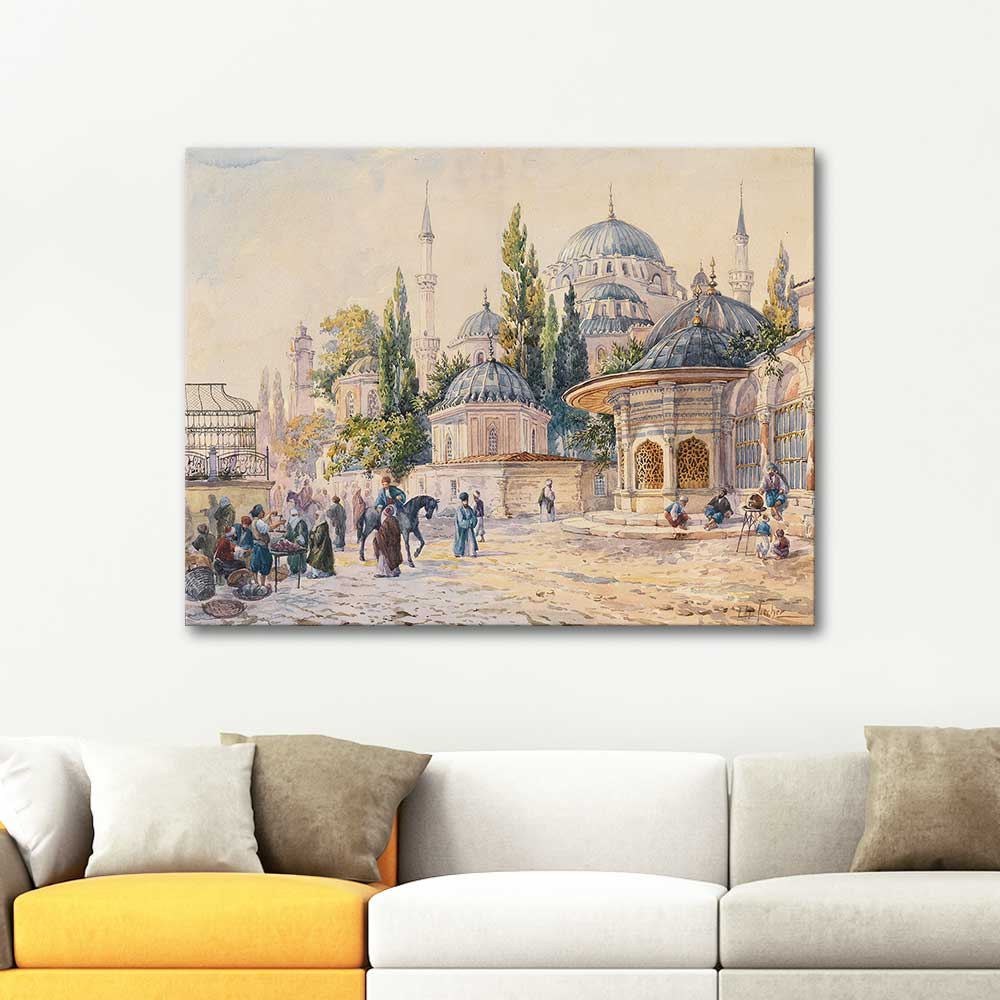 Ludwig Hans Fischer Şehzadebaşı Camii İstanbul Kanvas Tablo