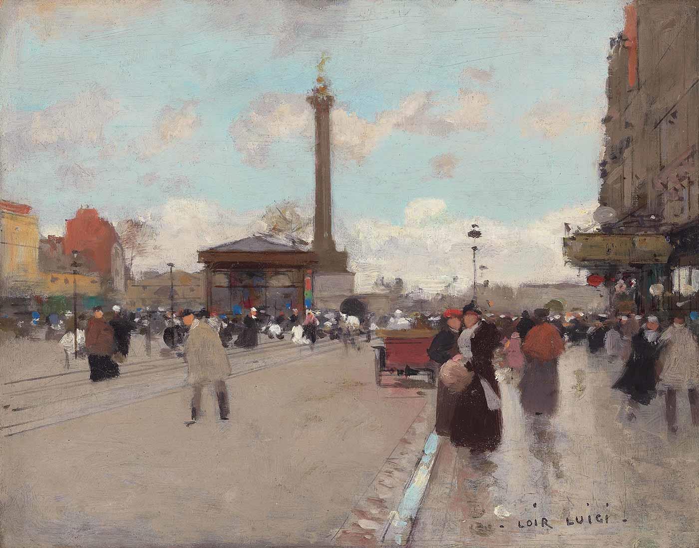 Luigi Loir Bastille Meydanı Kanvas Tablo