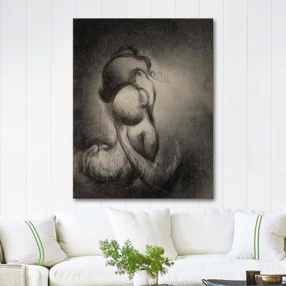 Mère Embrassant Son Enfant by Charles Angrand as Art Print