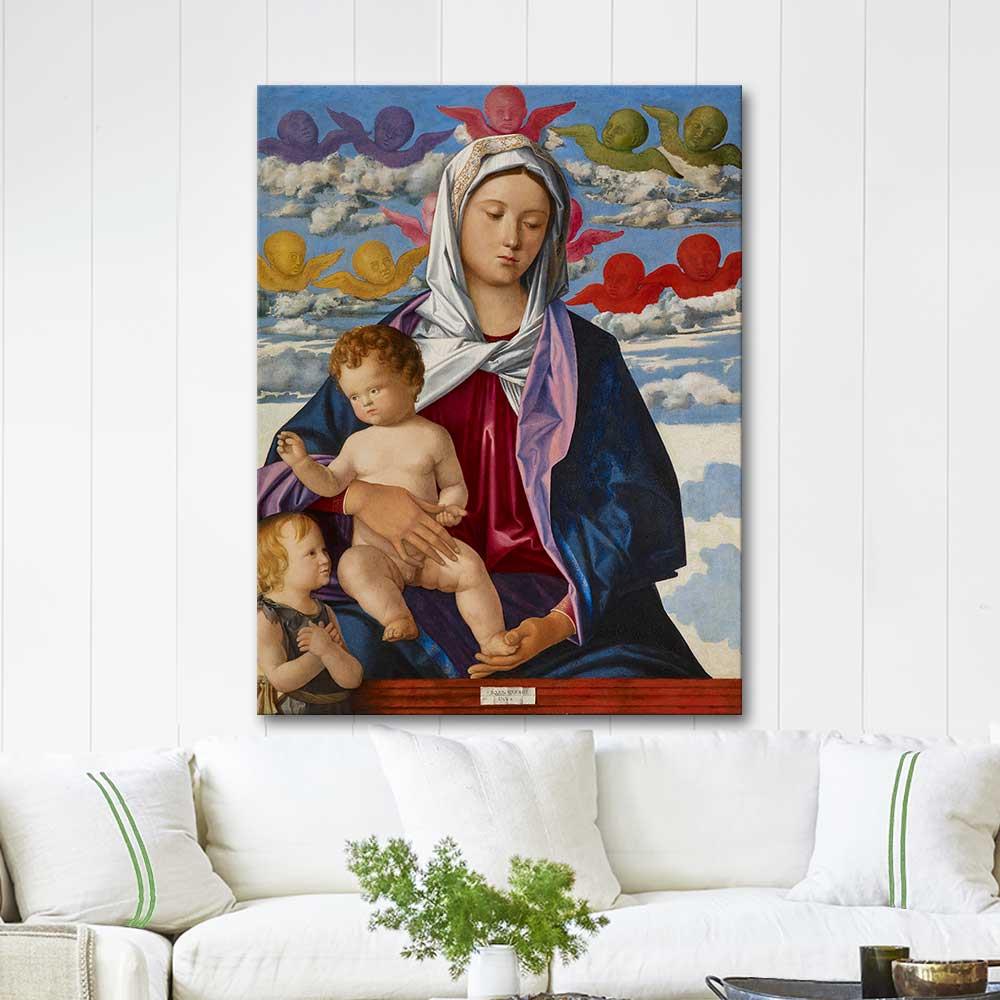 Madonna and Child with St John the Baptist by Giovanni Bellini as  Art Print