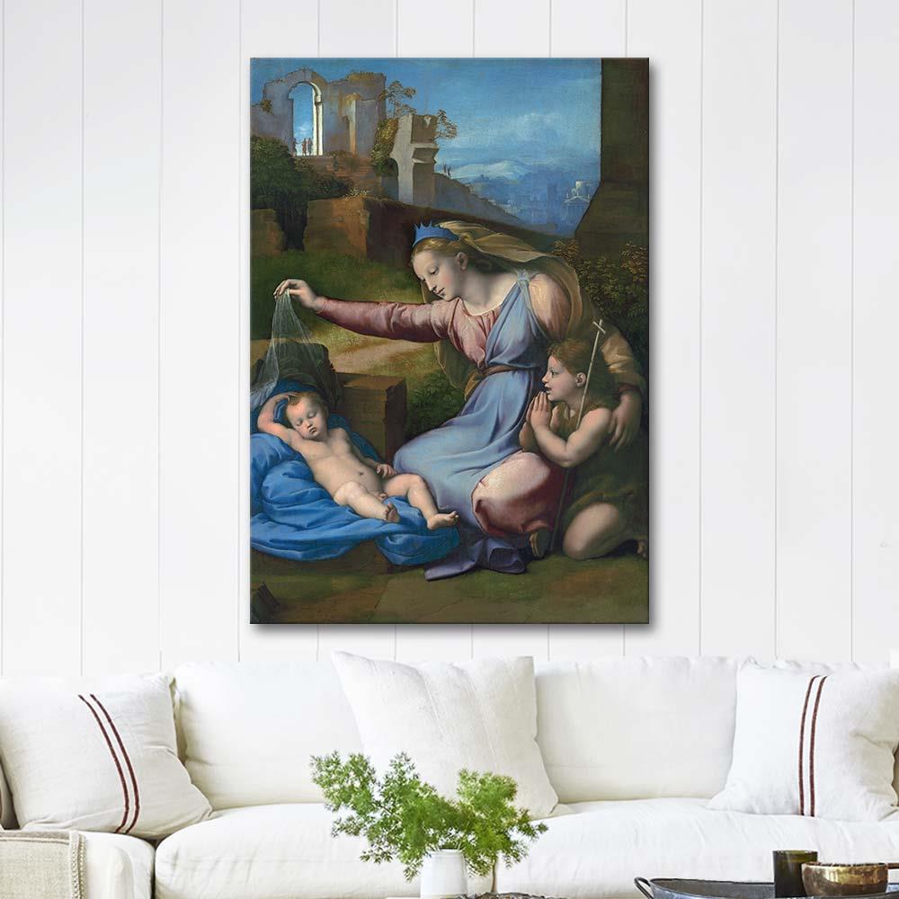 Madonna with the Blue Diadem by Raphael (Gianfrancesco Penni) as Art Print