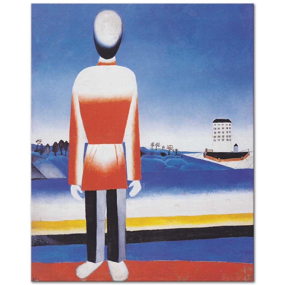 Kazimir Malevich Süprematik Manzarada Adam Kanvas Tablo