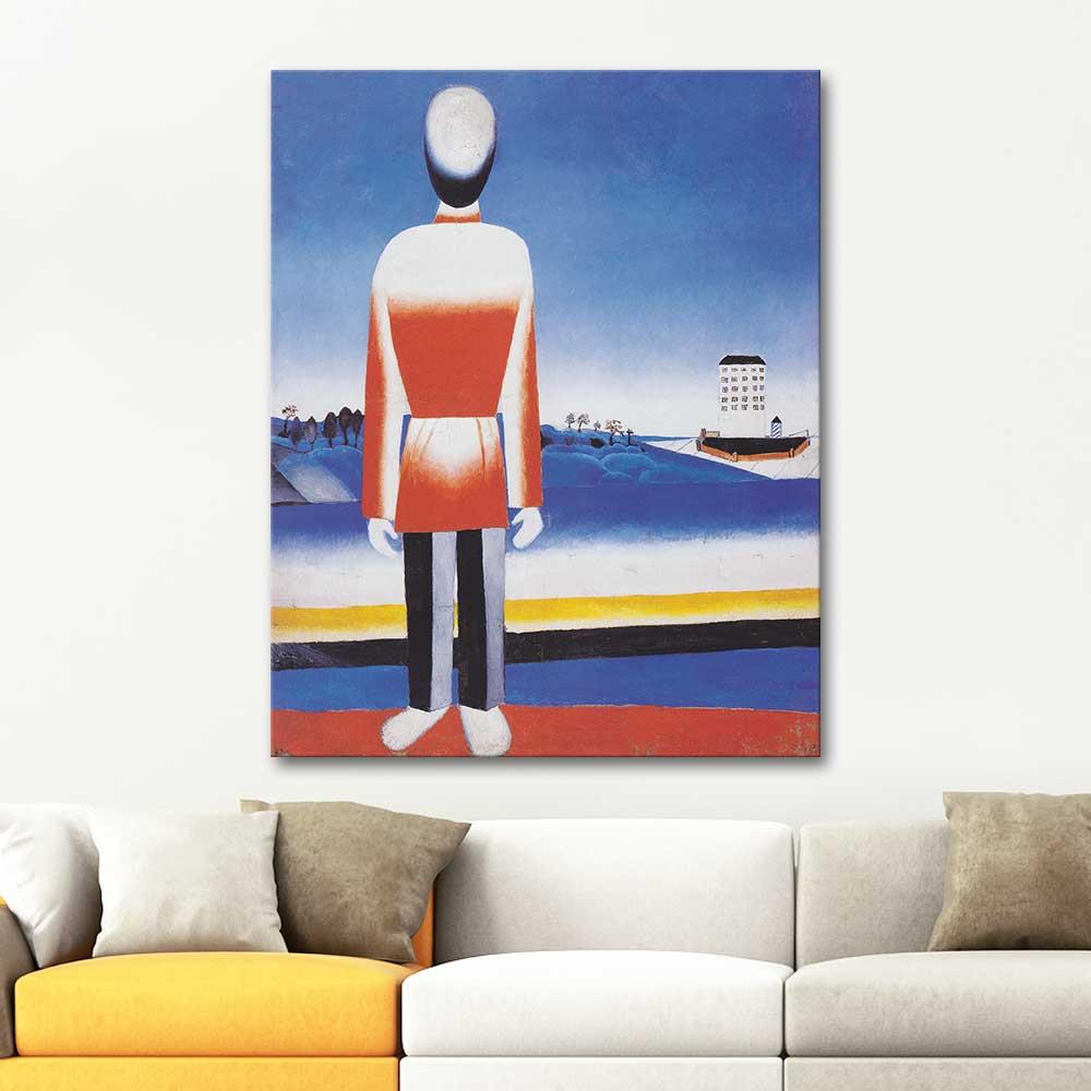 Kazimir Malevich Süprematik Manzarada Adam Kanvas Tablo