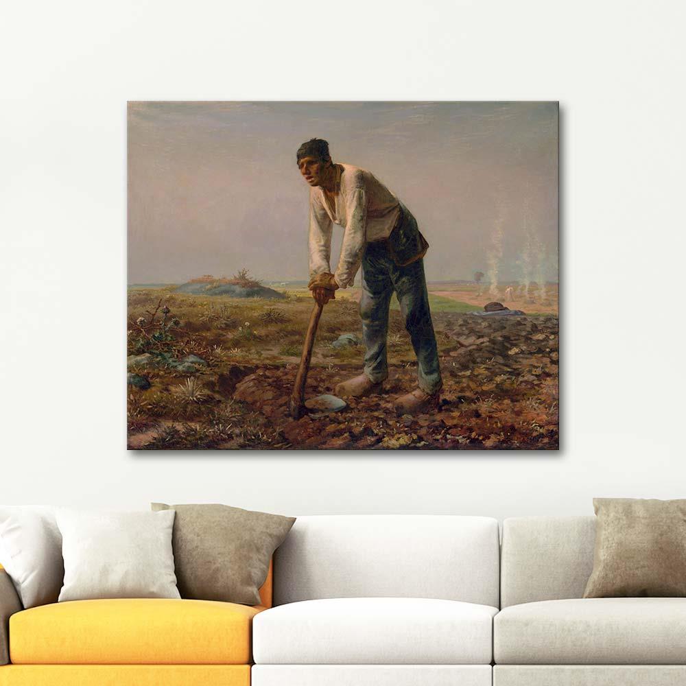 Man with a Hoe by Jean-François Millet as Art Print