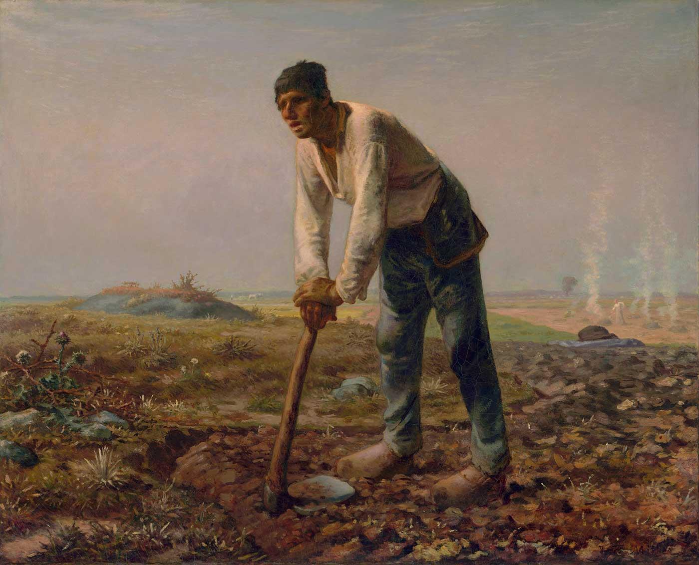 Man with a Hoe by Jean-François Millet as Art Print