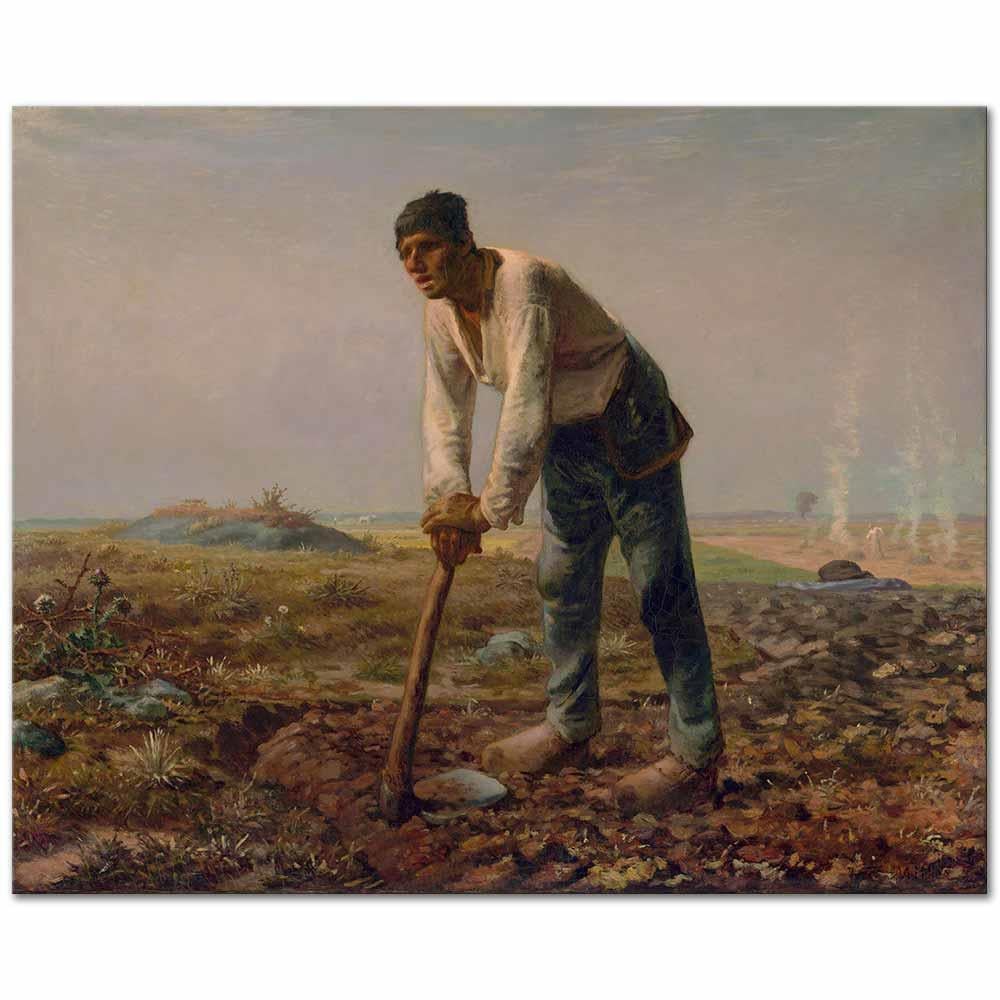 Man with a Hoe by Jean-François Millet as Art Print