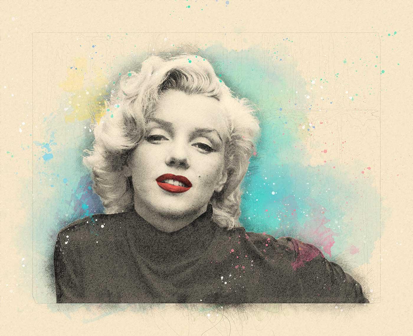 Marilyn Monroe Portresi Özel Tasarım Kanvas Tablo