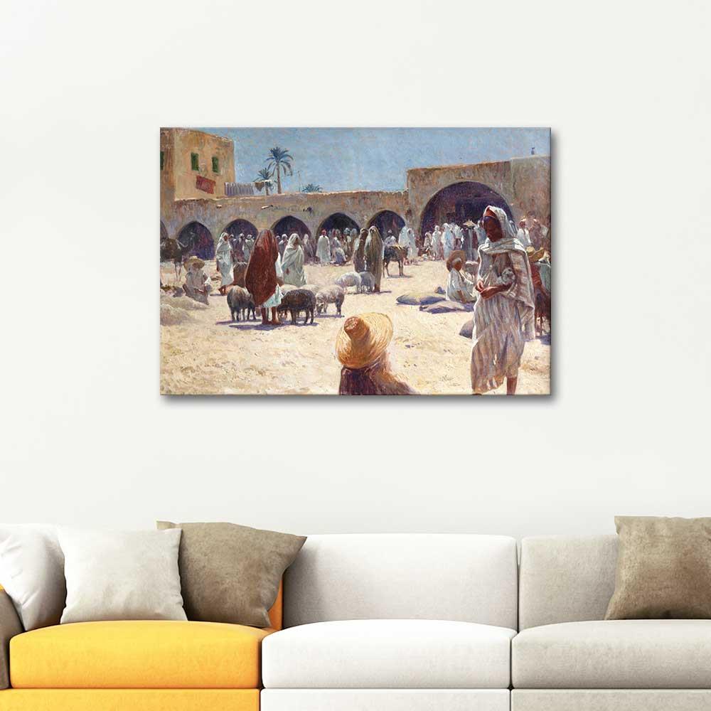 Market at Gabes Tunisia by Alexis Auguste Delahogue as Art Print