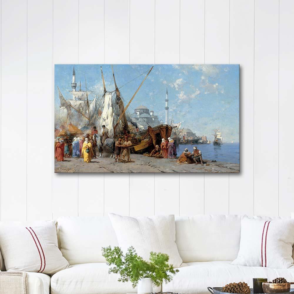 Market in Constantinople by Alberto Pasini as Art Print