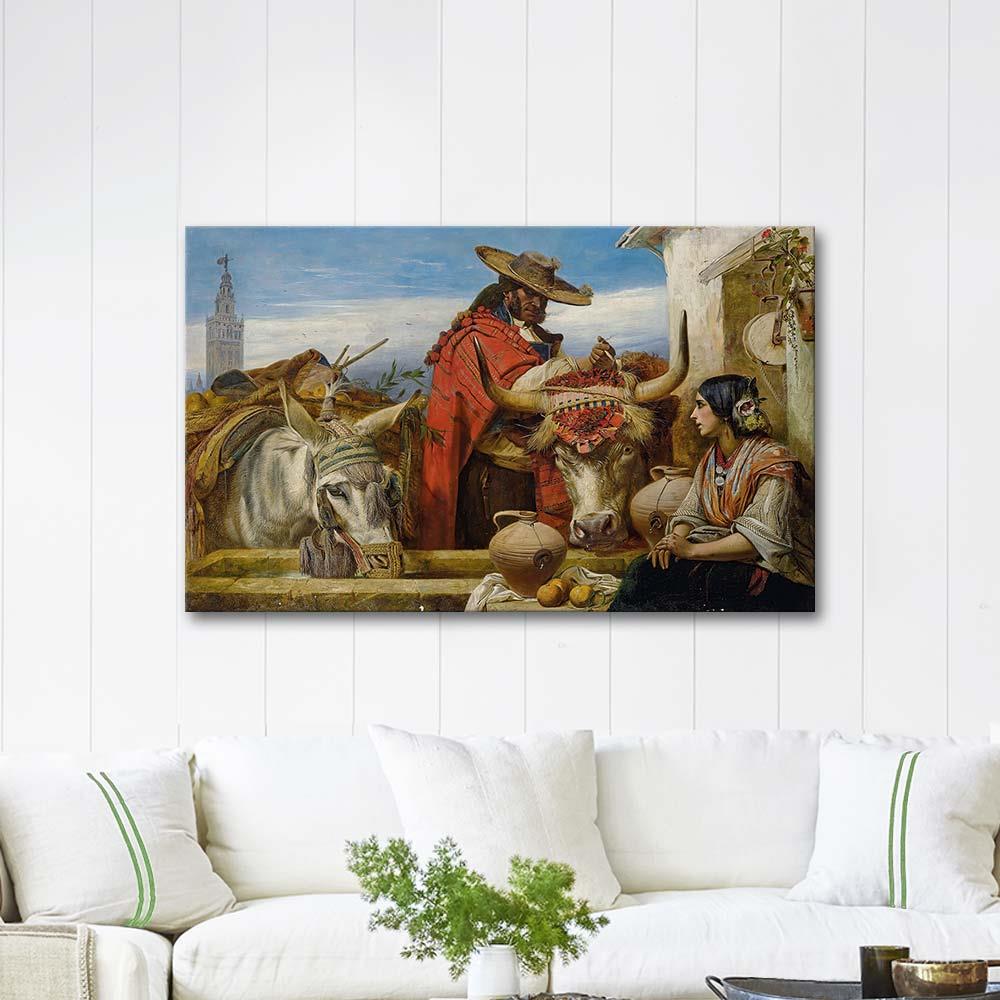 Market Square Seville by Richard Ansdell as Art Print