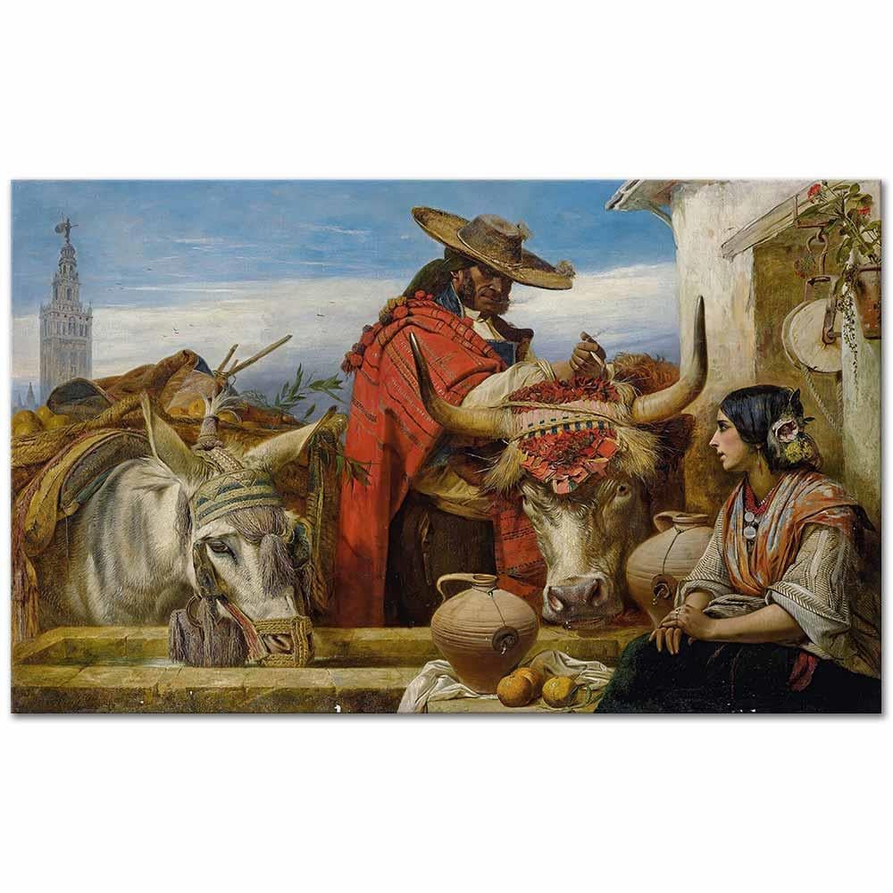 Market Square Seville by Richard Ansdell as Art Print
