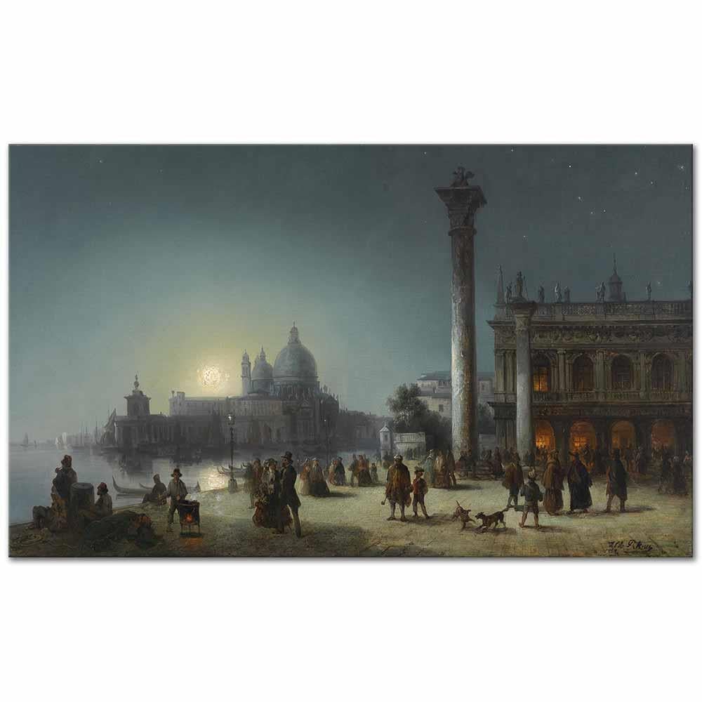 Markusplatz Venedig by Josef Püttner as Art Print