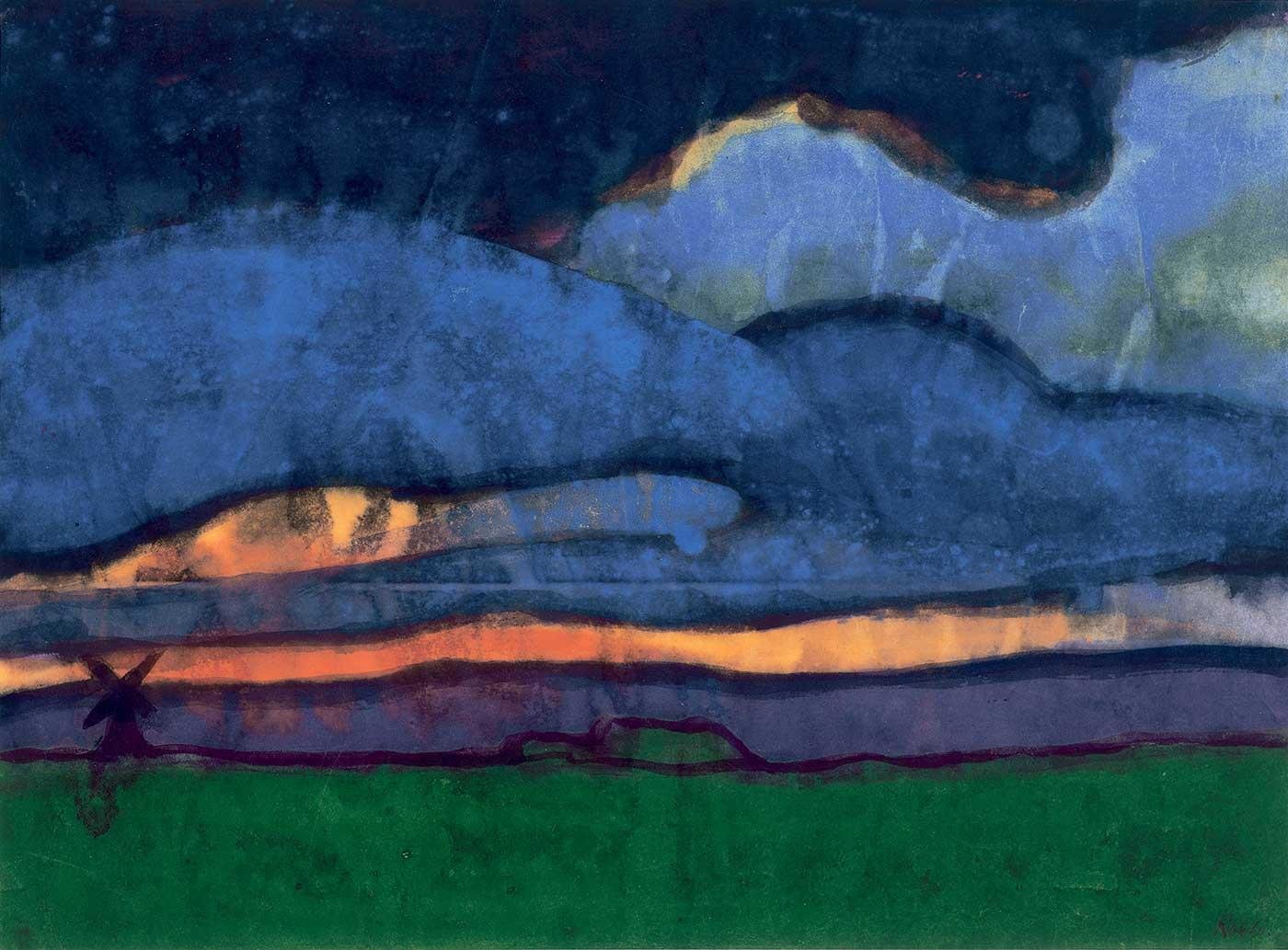 Emil Nolde Bataklık ve Değirmen Kanvas Tablo