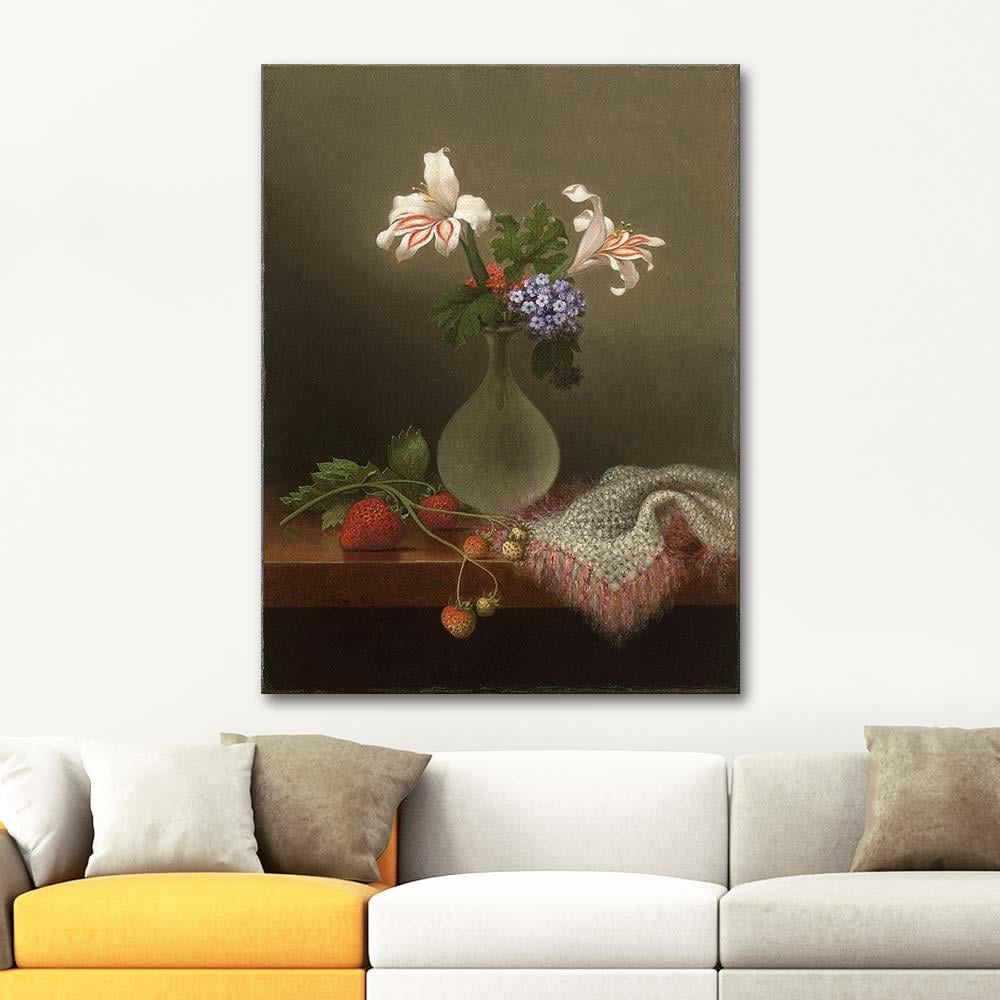 Martin Johnson Heade A Vase Of Corn Lilies And Heliotrope Art Print