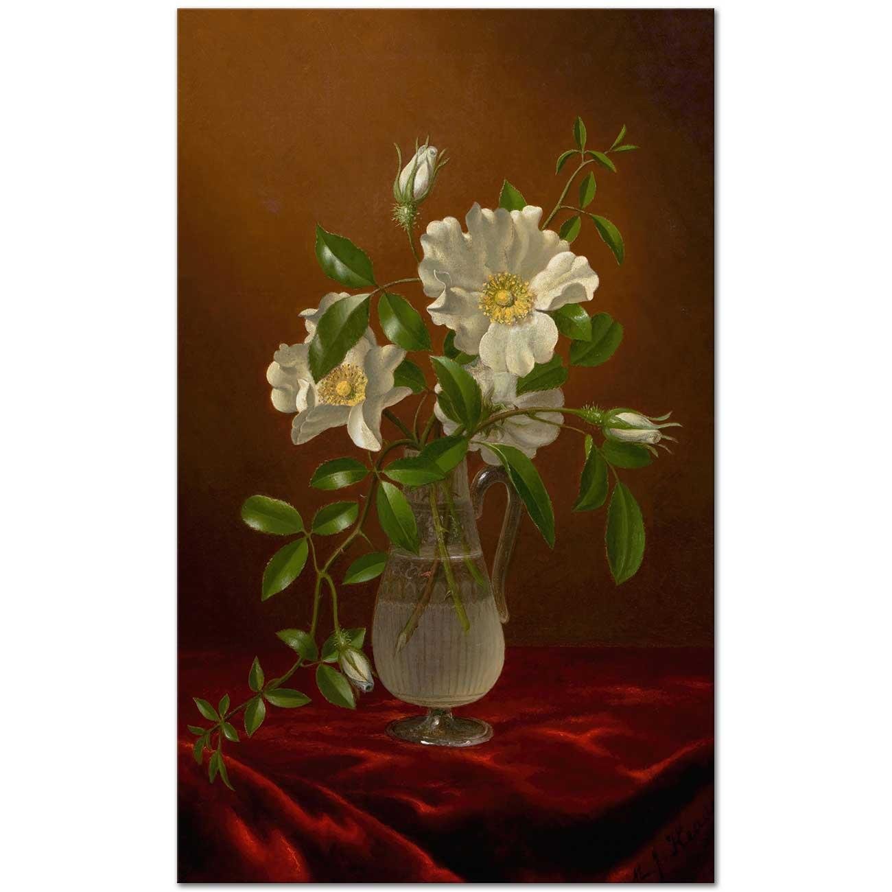 Martin Johnson Heade Cam Vazoda Cherokee Gülleri Kanvas Tablo