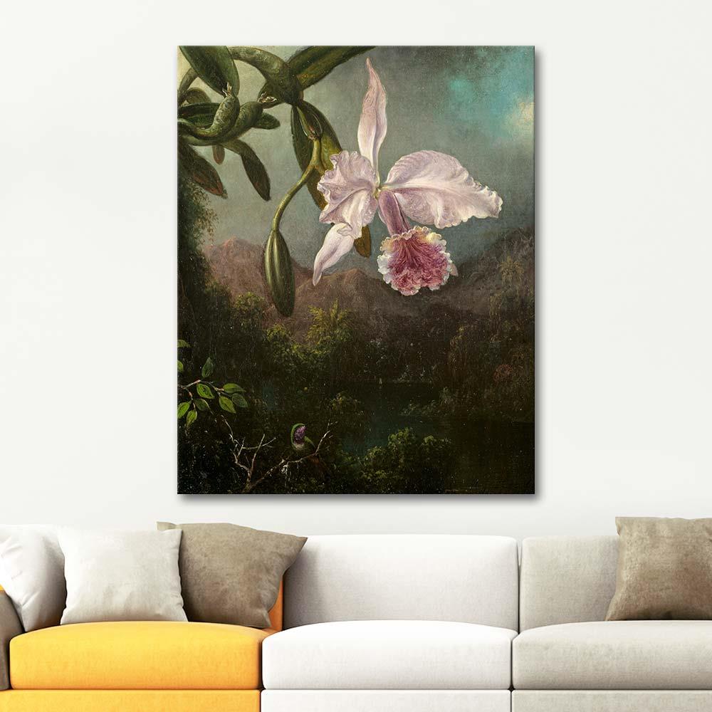 Martin Johnson Heade Orkide Çiçeği Kanvas Tablo