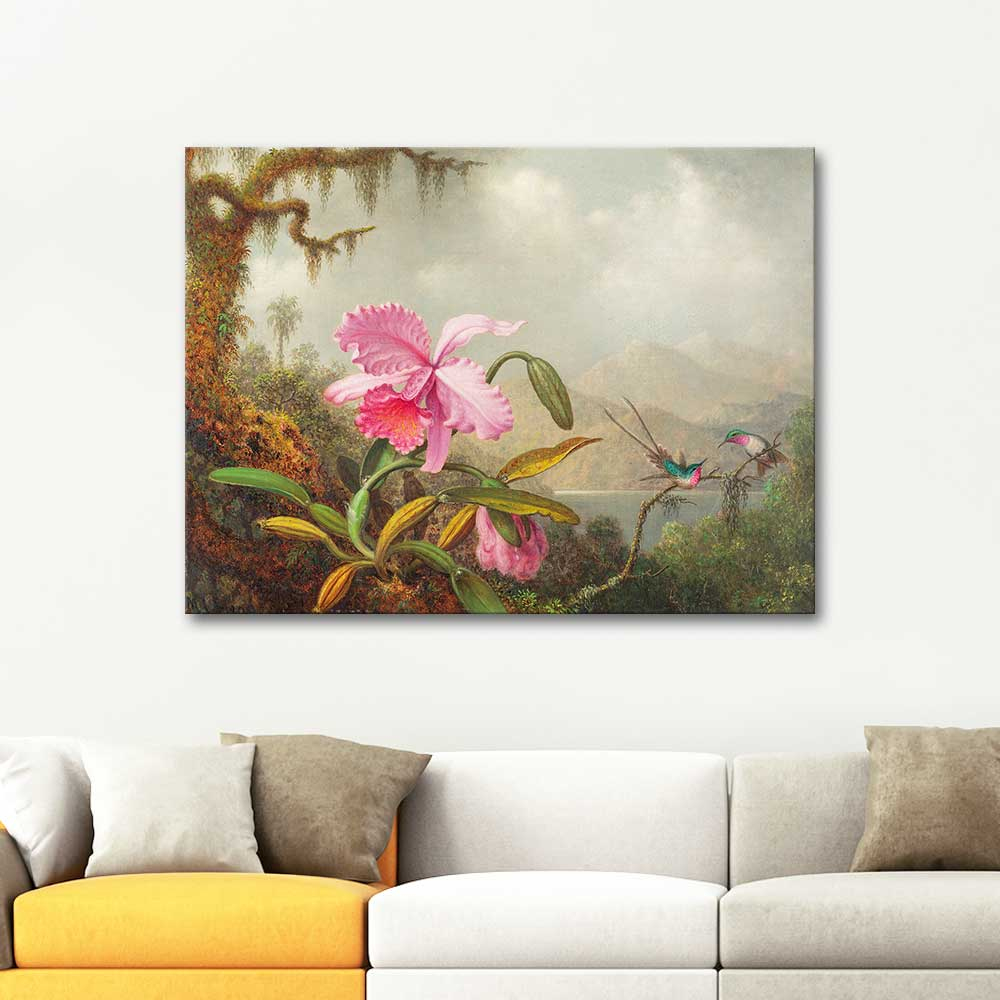 Martin Johnson Heade Orkide ve Kalibri Kanvas Tablo