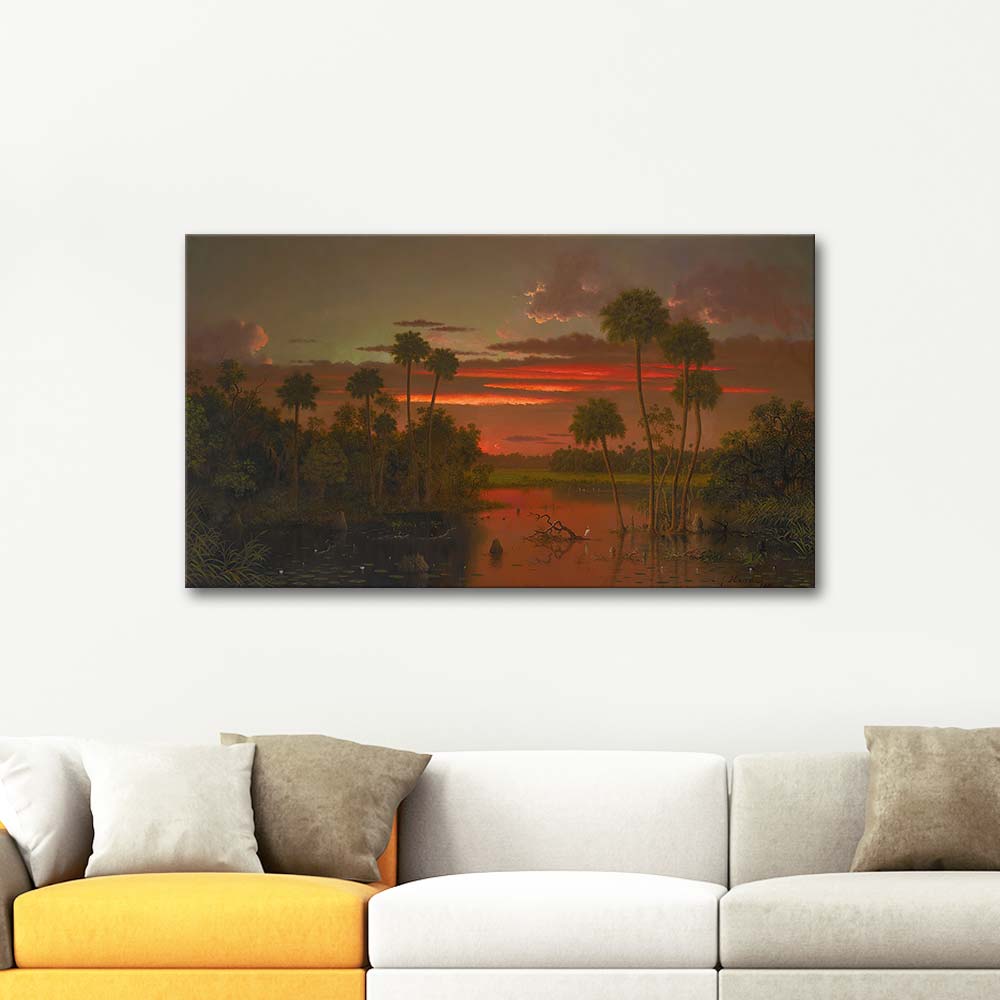 Martin Johnson Heade The Great Florida Sunset Art Print
