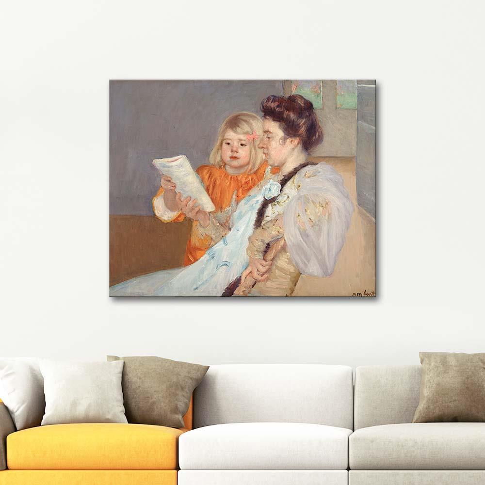 Mary Cassatt Okuma Kanvas Tablo
