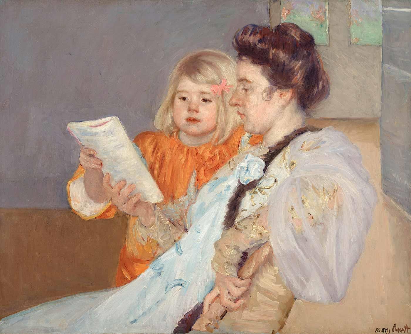 Mary Cassatt Okuma Kanvas Tablo