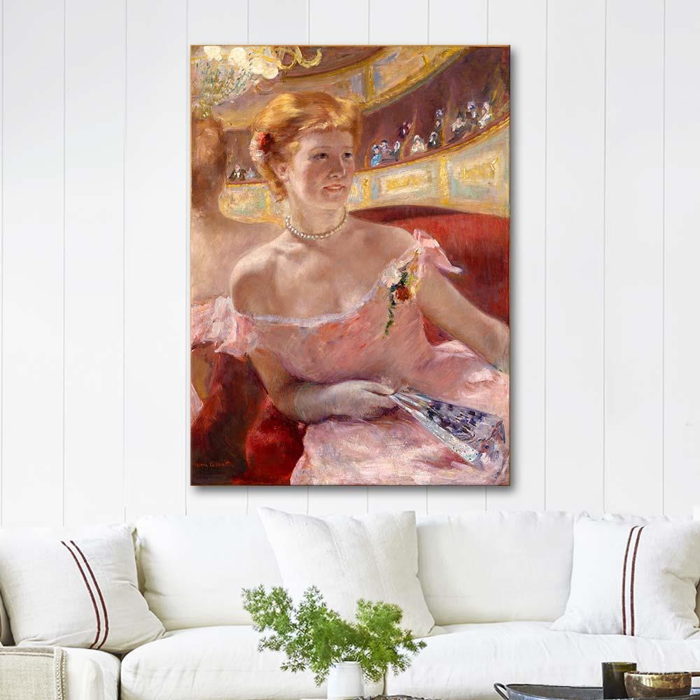 Mary Cassatt Locadaki İnci Kolyeli Kadın Kanvas Tablo