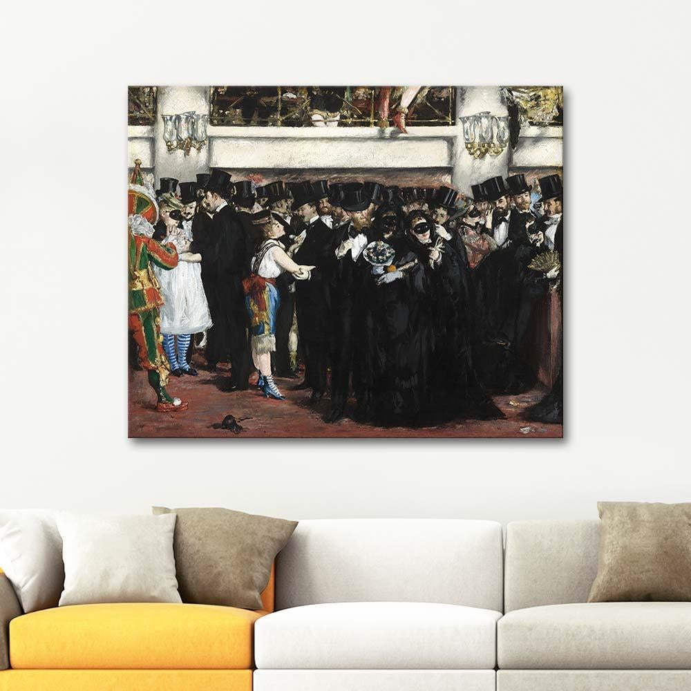 Edouard Manet Operada Maskeli Balo Kanvas Tablo
