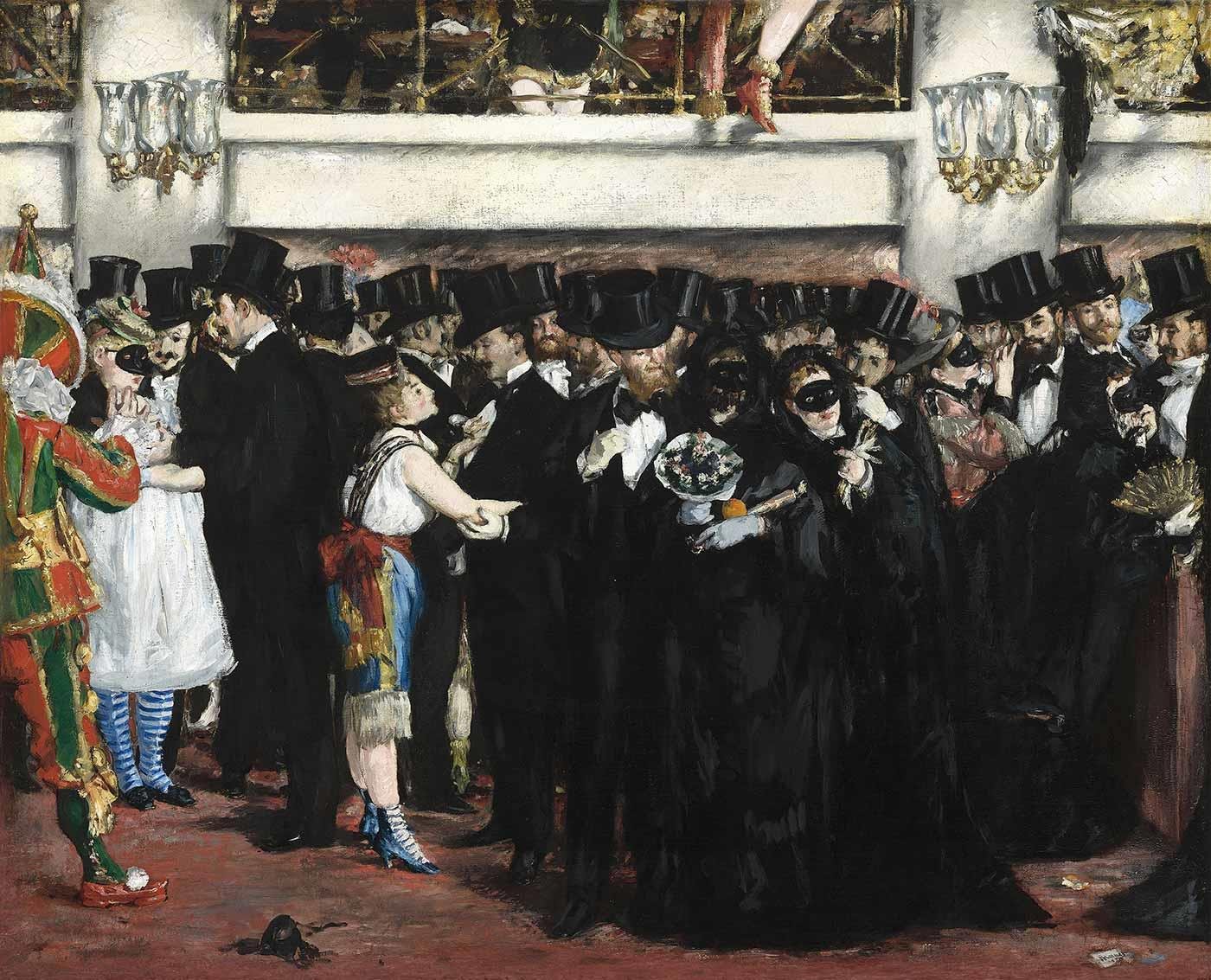 Edouard Manet Operada Maskeli Balo Kanvas Tablo