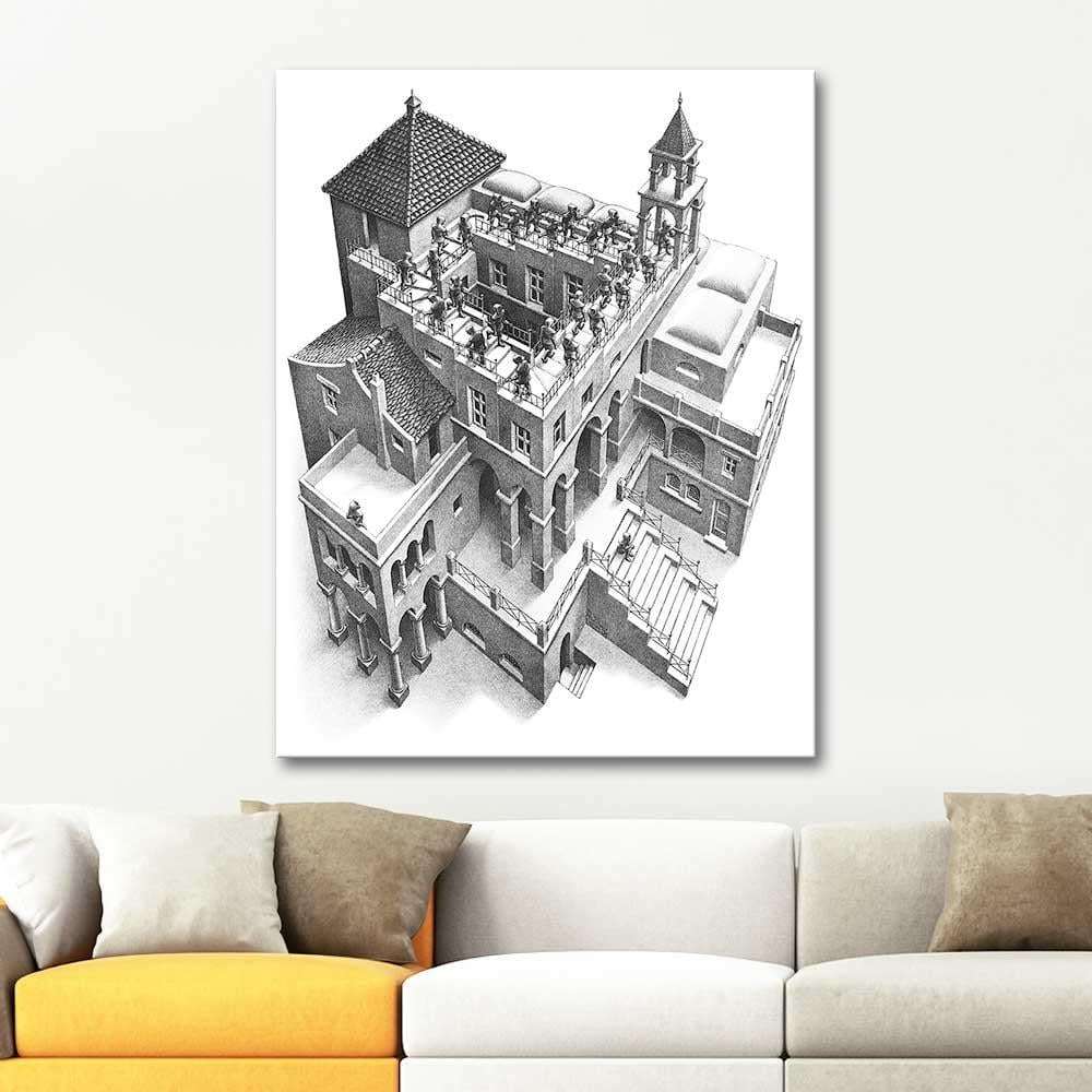 Maurits Cornelis Escher Ascending and Descending Art Print