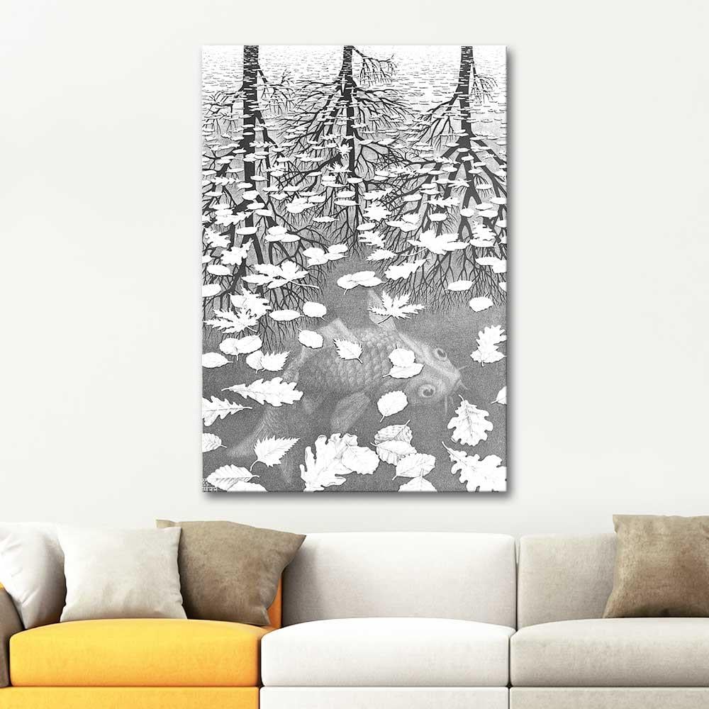 Maurits Cornelis Escher Üç Dünya Kanvas Tablo