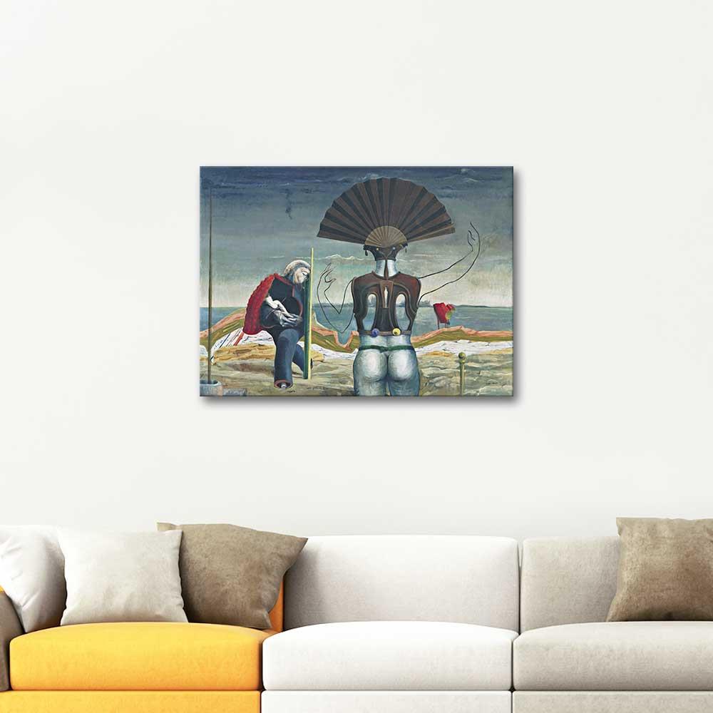 Max Ernst Kadın Yaşlı Adam ve Çiçek Kanvas Tablo