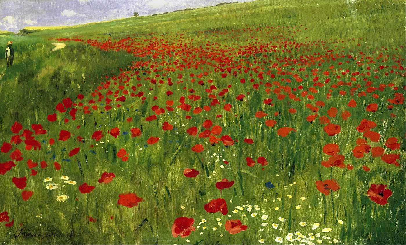 Meadow with Poppies by Pal Szinyei Merse