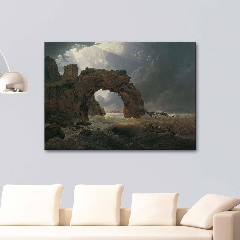 Meeressturm beim Arco di Miseno by Josef Rebell as Art Print