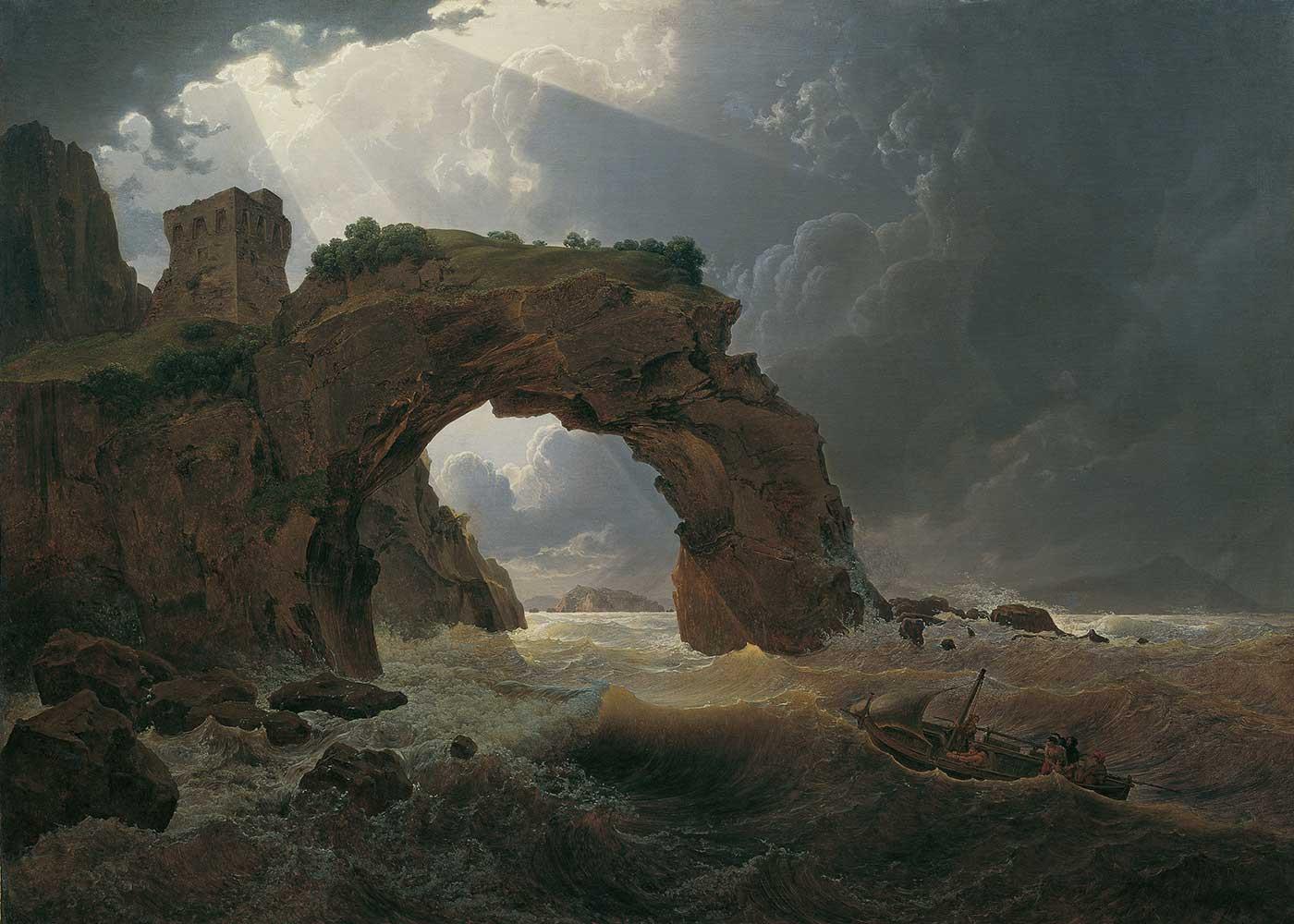Meeressturm beim Arco di Miseno by Josef Rebell