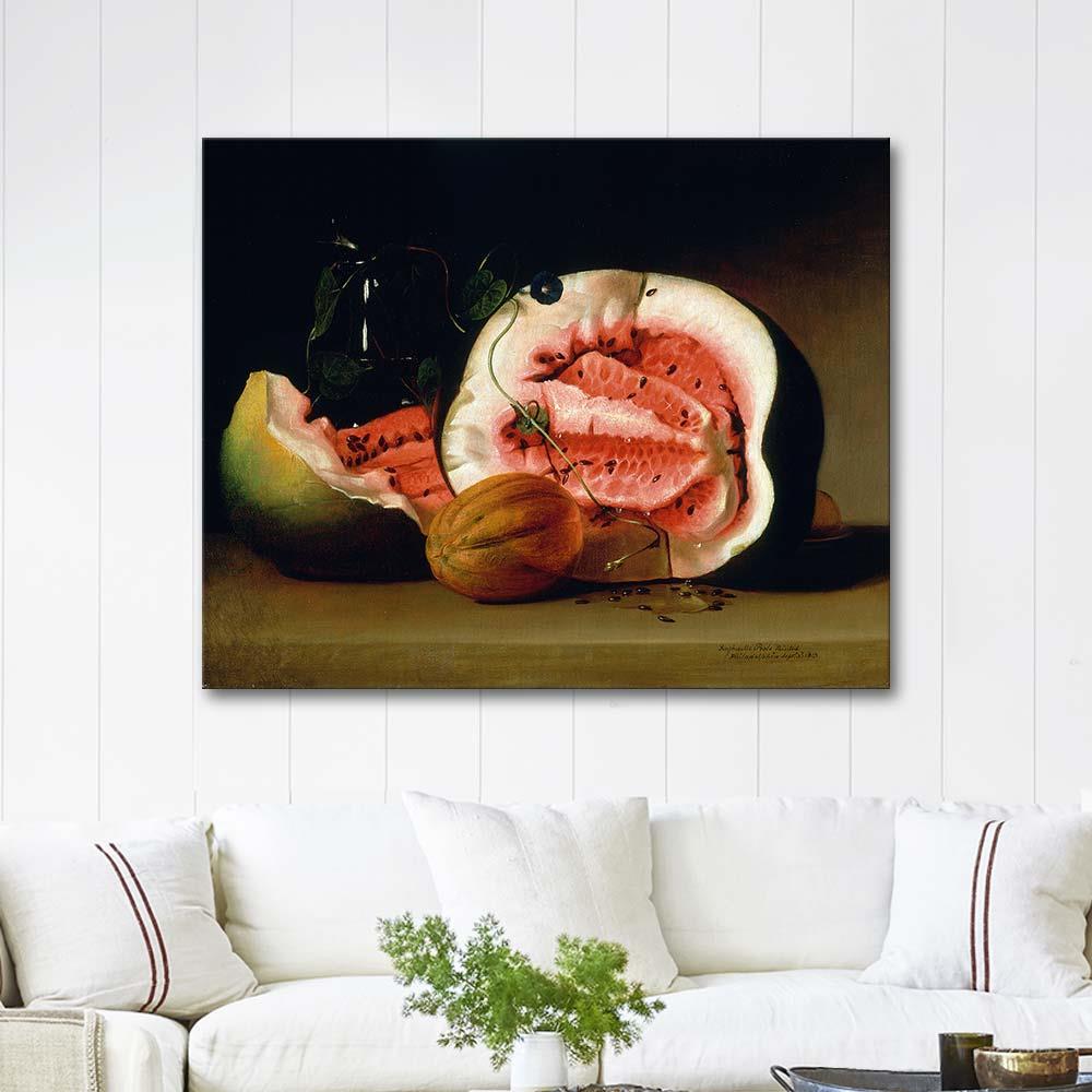 Melons and Morning Glories by Raphaelle Peale as Art Print