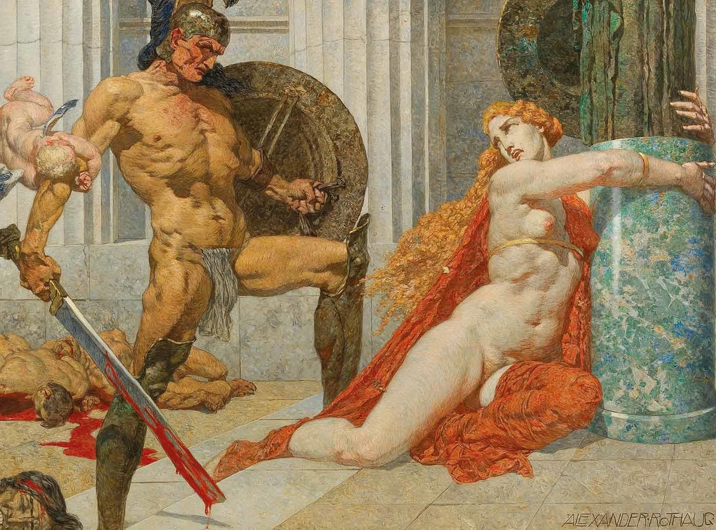 Alexander Rothaug Menelaos'un Helen'i Buluşu Kanvas Tablo