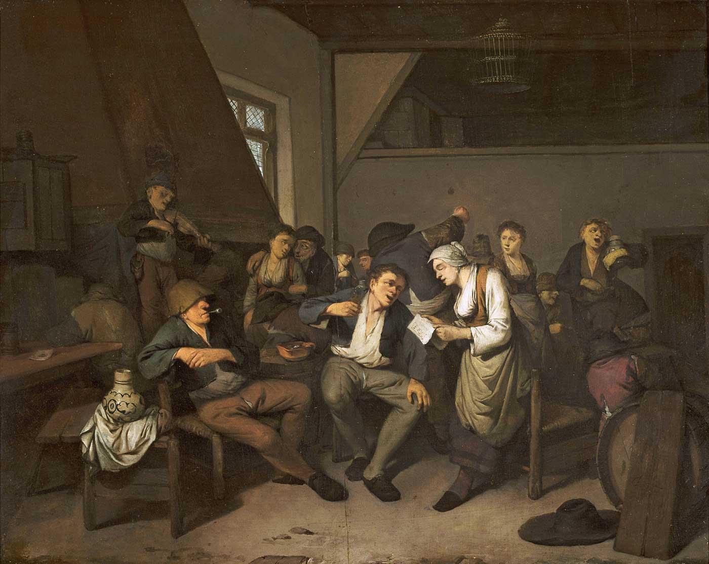 Cornelis Pietersz Bega Tavernada Kutlama Kanvas Tablo