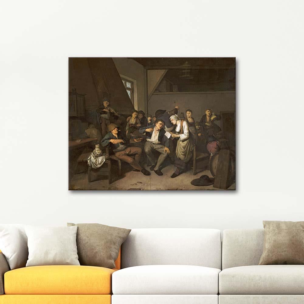 Cornelis Pietersz Bega Tavernada Kutlama Kanvas Tablo