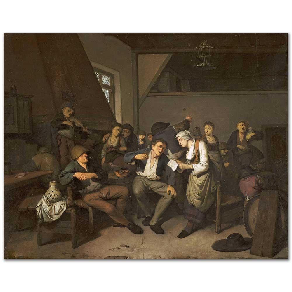 Cornelis Pietersz Bega Tavernada Kutlama Kanvas Tablo