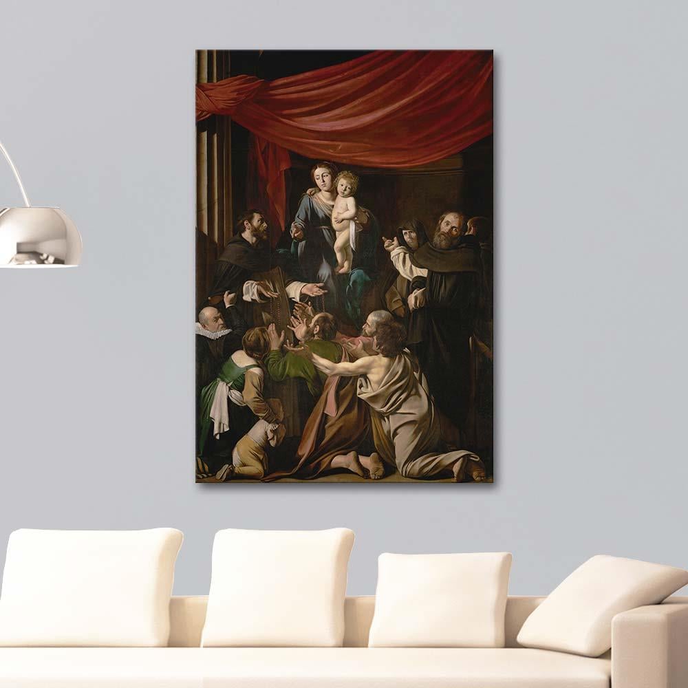 Michelangelo Caravaggio Tespihli Madonna Kanvas Tablo