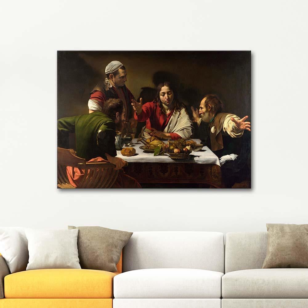 Michelangelo Caravaggio Emmaus'ta Son Akşam Yemeği Kanvas Tablo