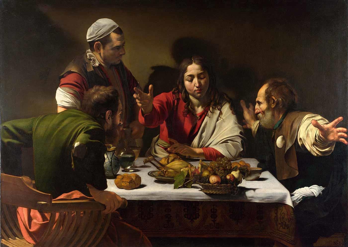 Michelangelo Caravaggio Emmaus'ta Son Akşam Yemeği Kanvas Tablo