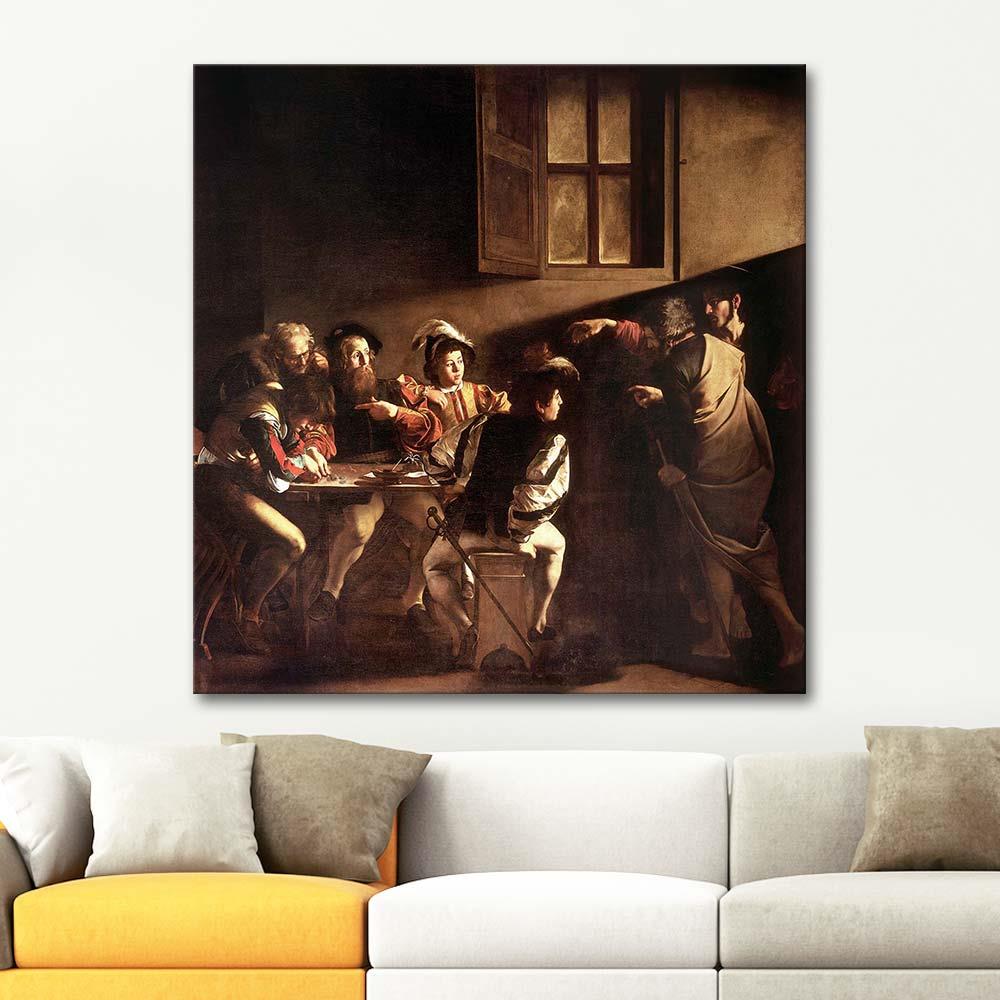 Michelangelo Caravaggio Aziz Matthew'in Çağrılışı Kanvas Tablo