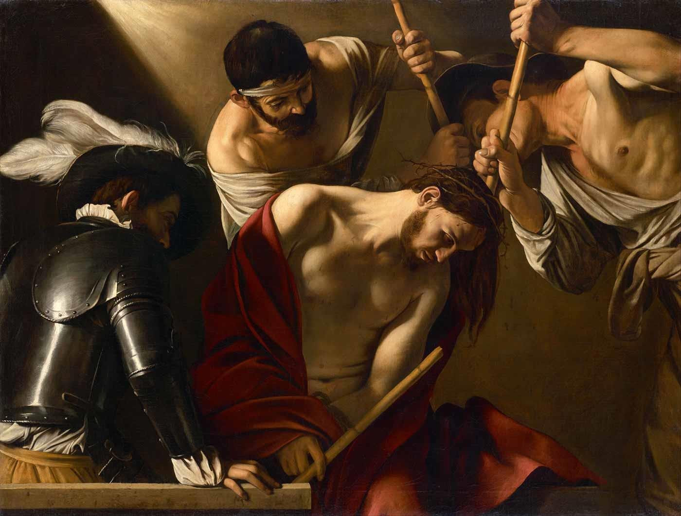 Michelangelo Caravaggio Hz Isa ve Dikenli Taç Kanvas Tablo