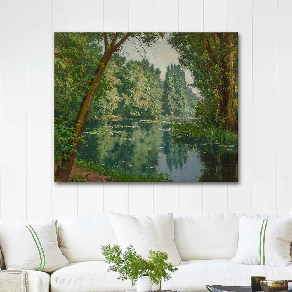 Henri Biva Yaz Ortası Nilüferler Kanvas Tablo